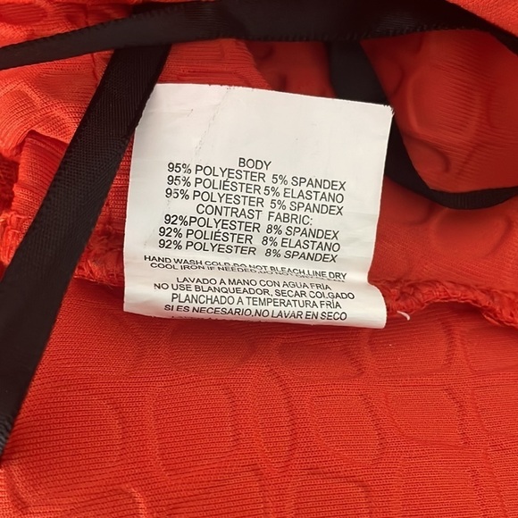 2B BEBE orange animal embossed sweetheart neck mesh crop top with keyhole in XS - Picture 11 of 11